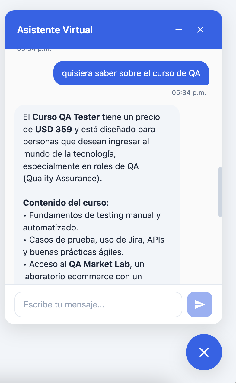 Captura de Asistente IA con RAG