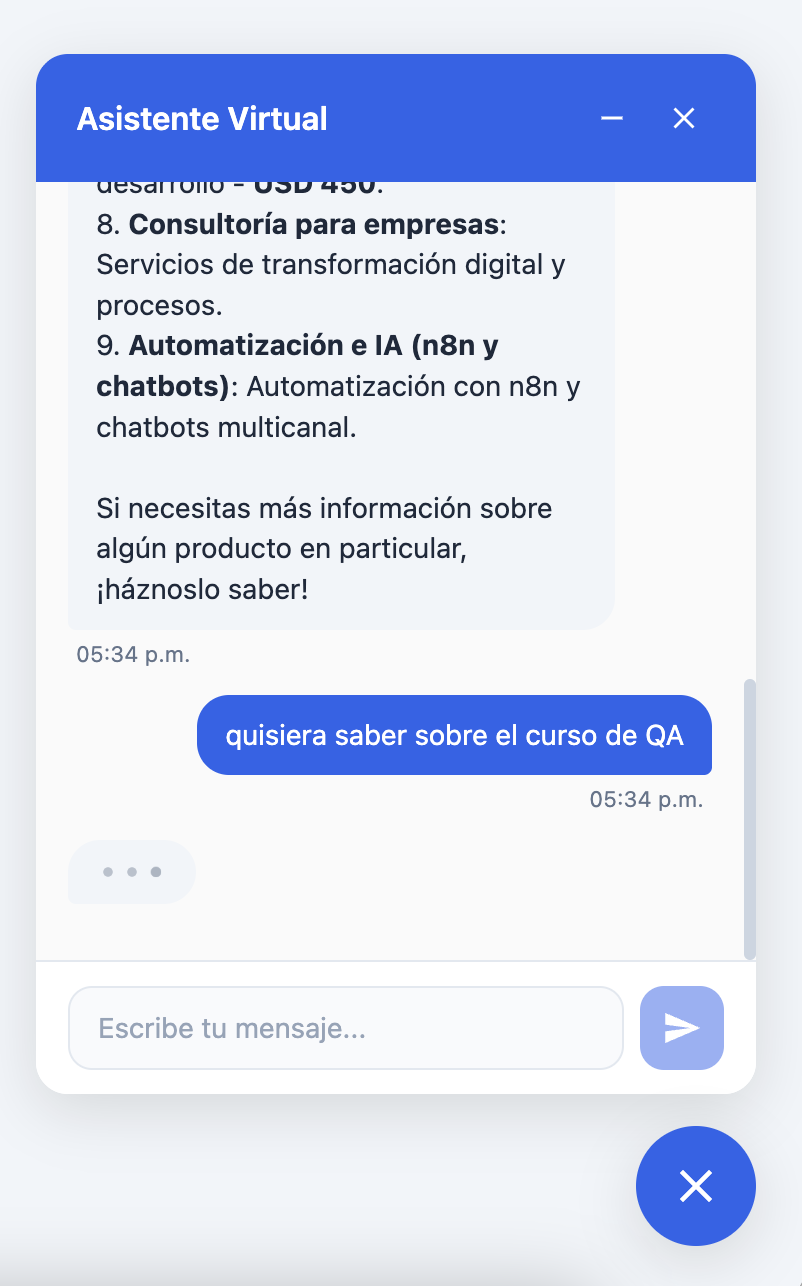 Captura de Asistente IA con RAG